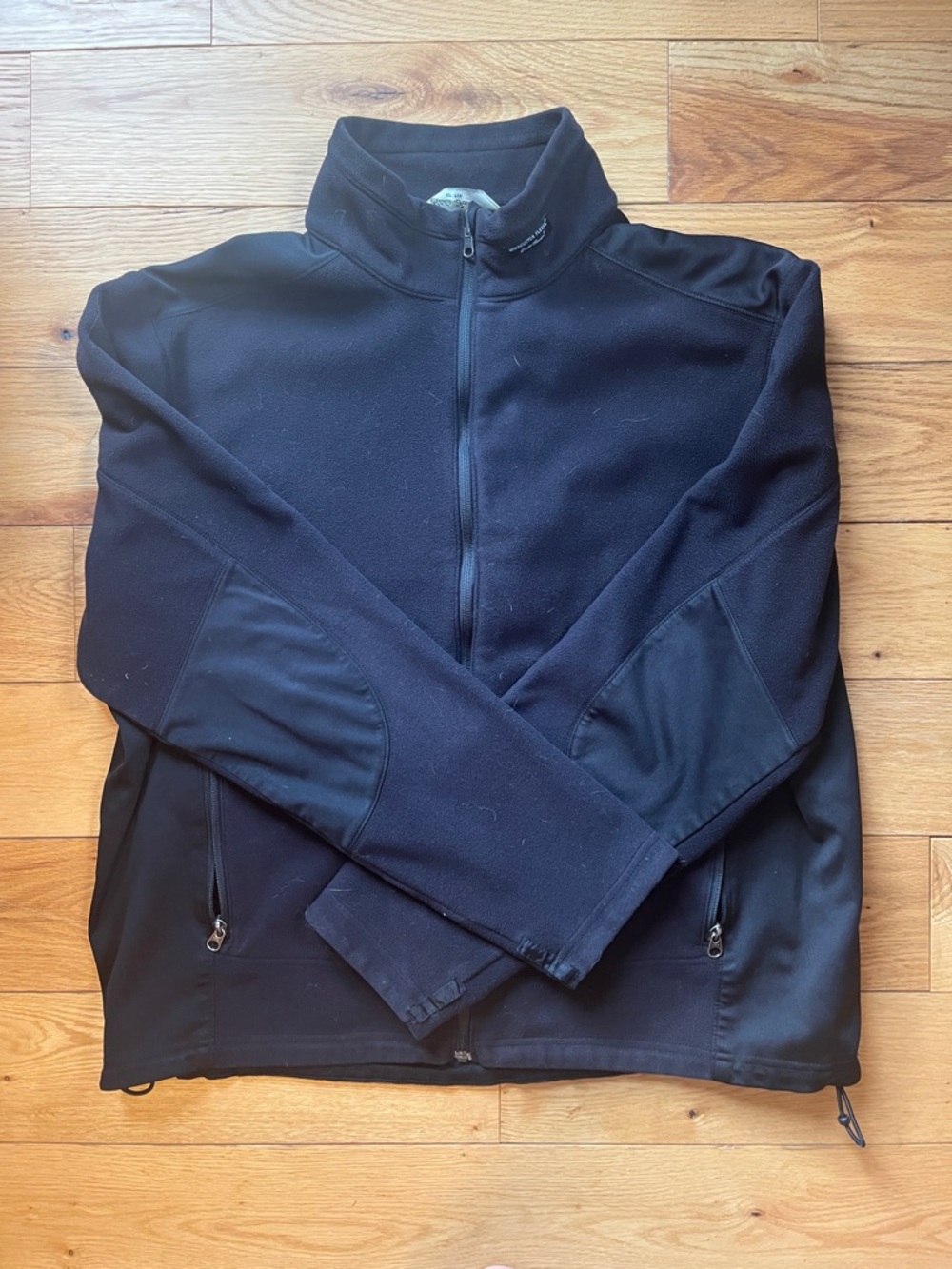 Eddie Bauer Windcutter Fleece Mock Neck Zip Up Black